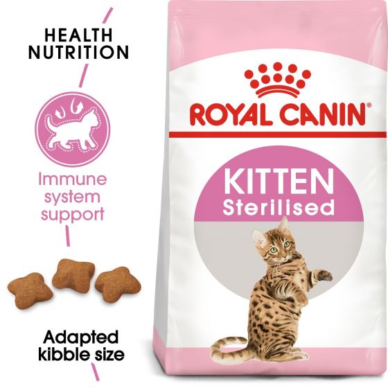 Royal Canin Kitten Sterilised Dry Food 2kg 2 rc fhn kittensterilised mv eretailkit