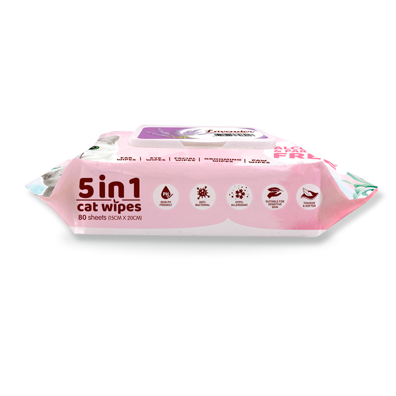 Kit Cat 5in1 Lavender Scented Cat Wipes 80pcs 3 10s