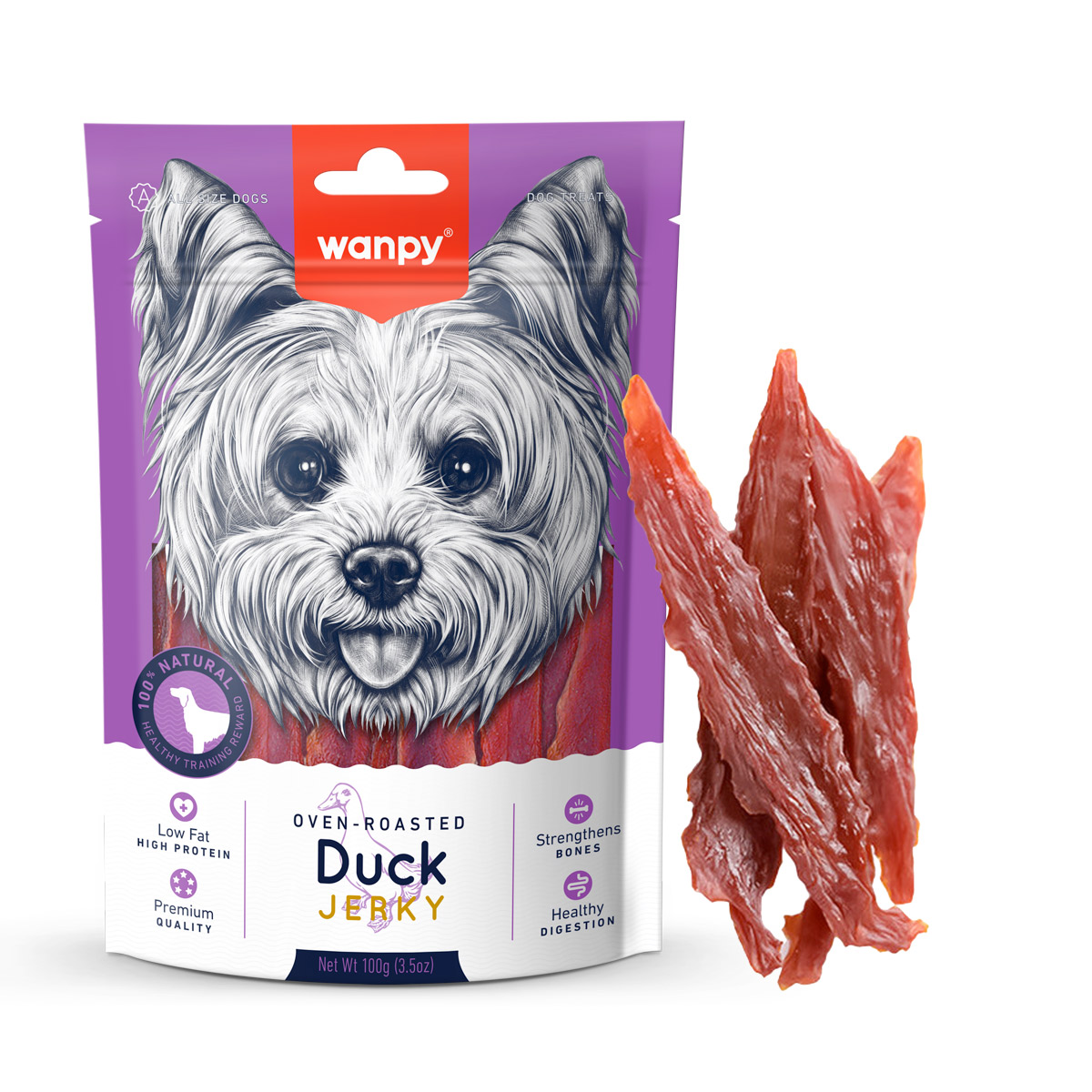 Wanpy Duck Jerky Dog Treats 100G 1 11 1