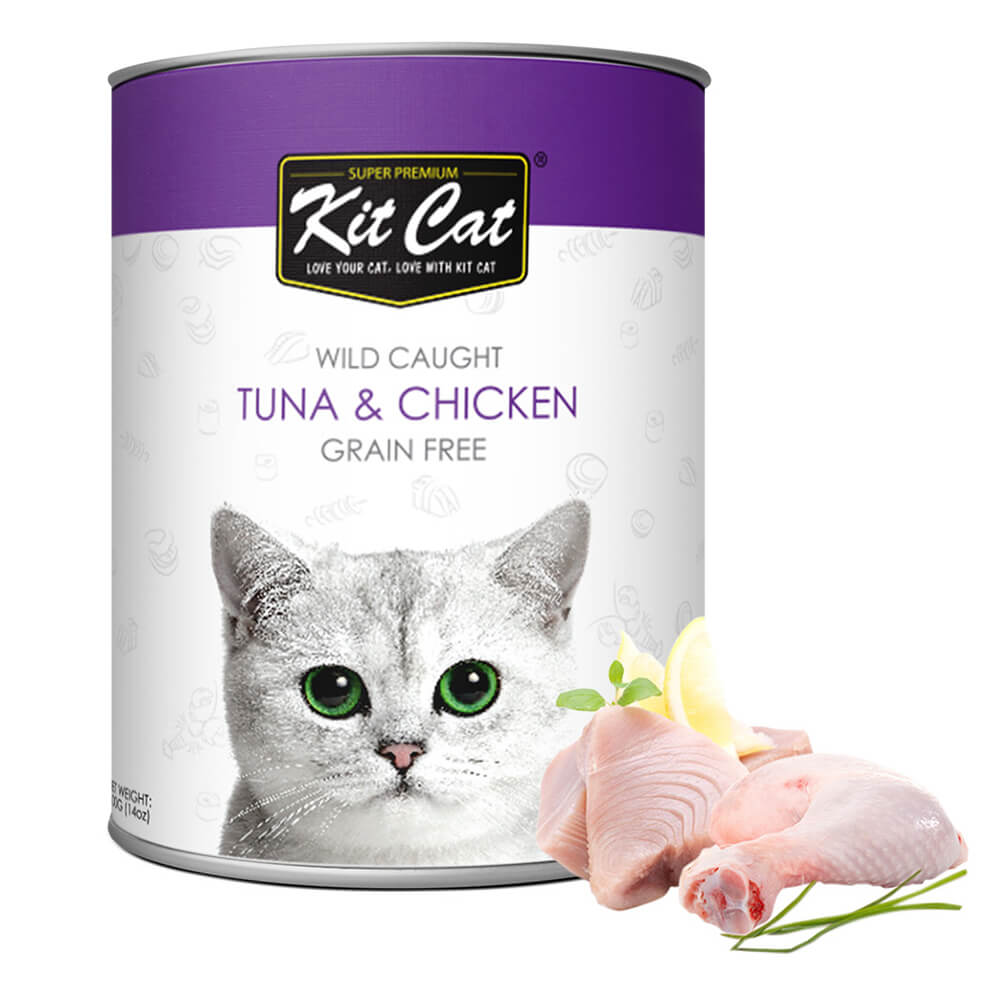 Kit Cat Wild Caught Tuna & Chicken Grain Free Wet Cat Food 400g 3 12d 1