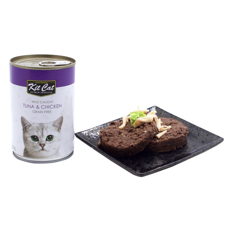 Kit Cat Wild Caught Tuna & Chicken Grain Free Wet Cat Food 400g 2 12s 1