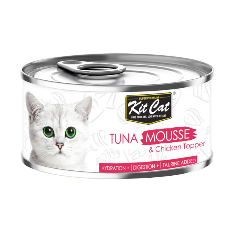 Kit Cat Tuna Mousse with Chicken Toppers Wet Cat Food 80G 1 13a