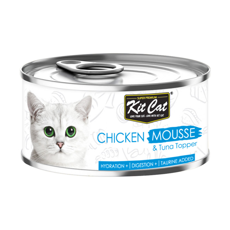 Kit Cat Chicken Mousse with Tuna Toppers Wet Cat Food 80G 1 14a