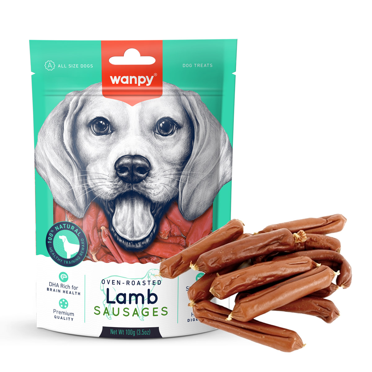 Wanpy Lamb Sausages Dog Treats 100G 1 2 2