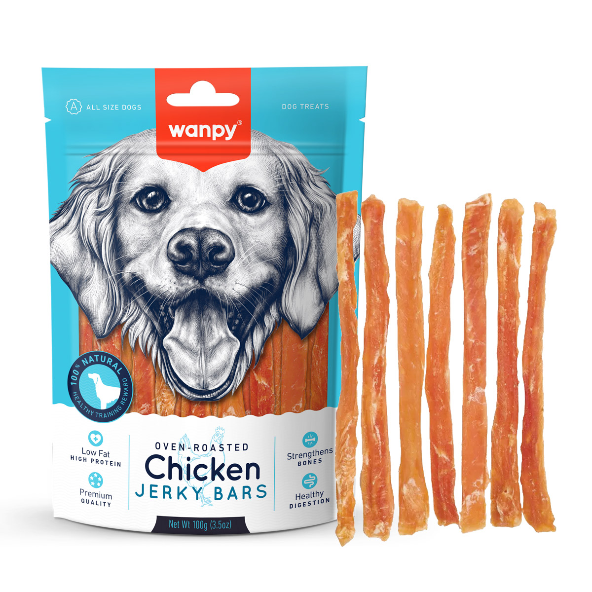 Wanpy Chicken Jerky Bars Dog Treats 100G 1 21 1