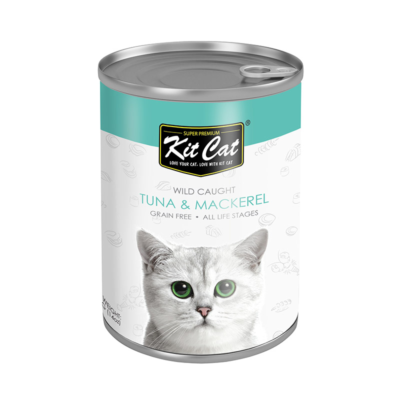 Kit Cat Wild Caught Tuna with Mackerel Canned Cat Food 400g 1 22a