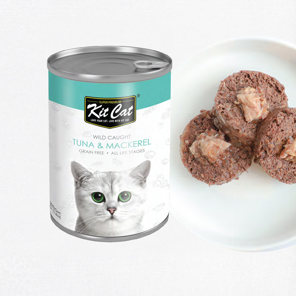 Kit Cat Wild Caught Tuna with Mackerel Canned Cat Food 400g 2 22s