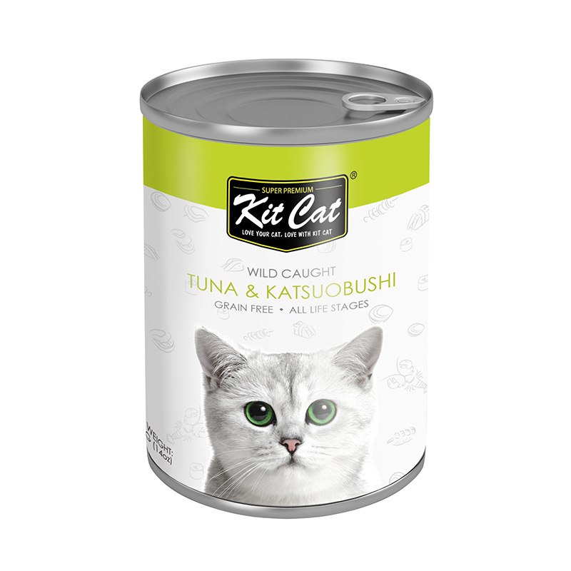 Kit Cat Wild Caught Tuna with Katsuobushi Wet Cat Food 400G 1 24a