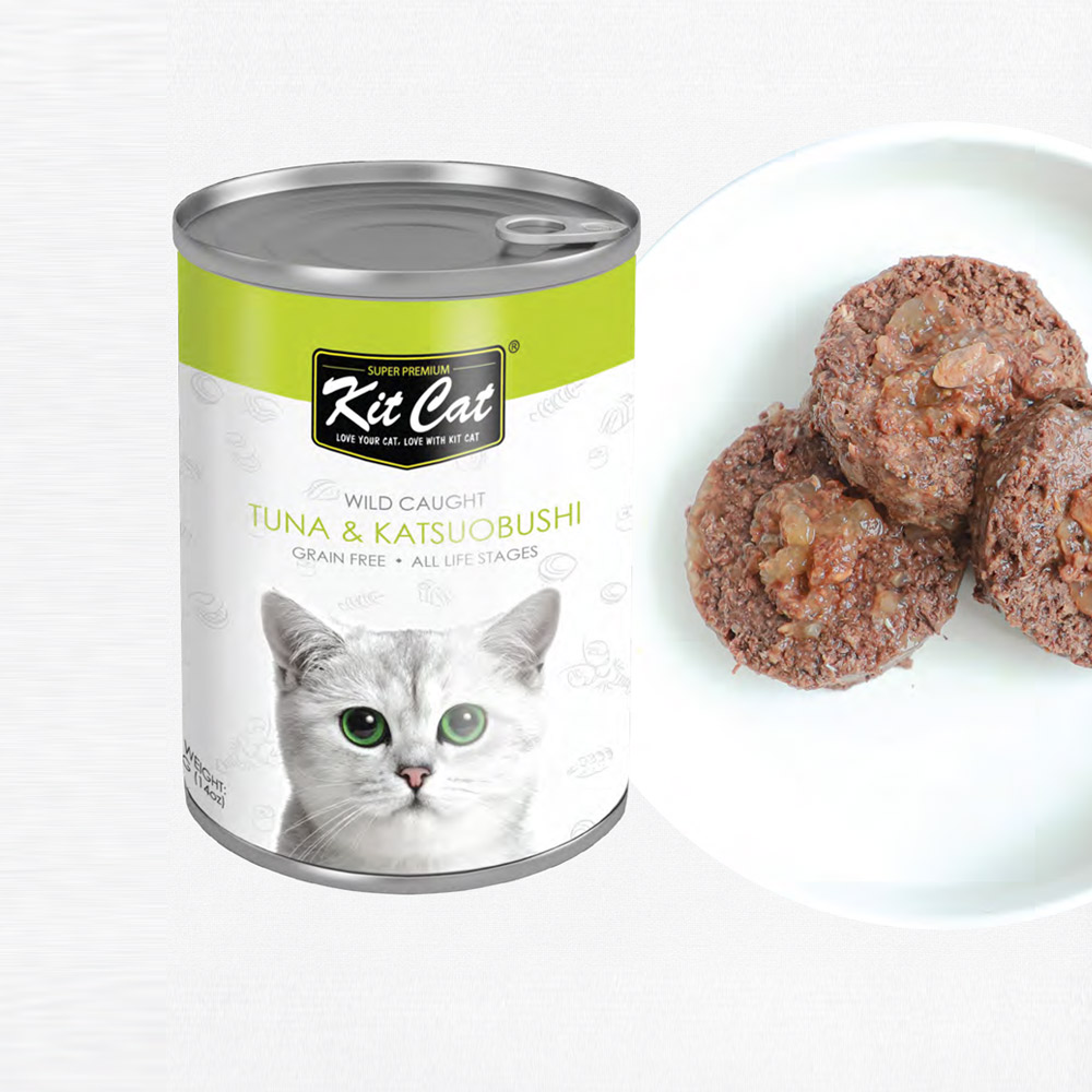 Kit Cat Wild Caught Tuna with Katsuobushi Wet Cat Food 400G 2 24s