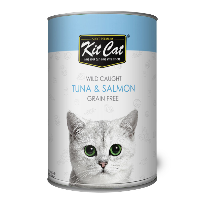 Kit Cat Wild Caught Grain Free Tuna & Salmon Wet Cat Food 400G 1 25a