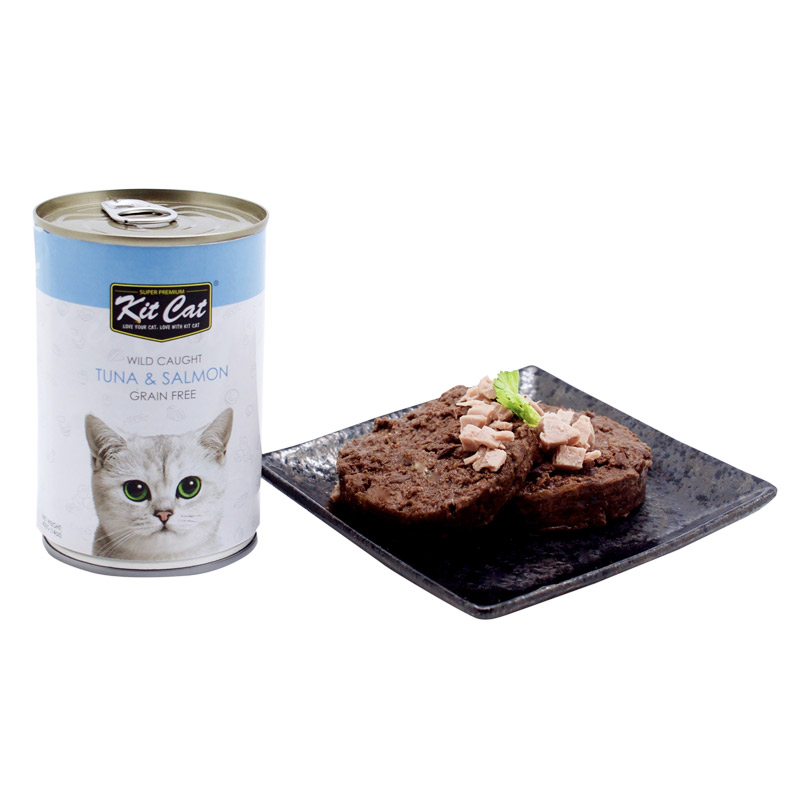Kit Cat Wild Caught Grain Free Tuna & Salmon Wet Cat Food 400G 2 25s