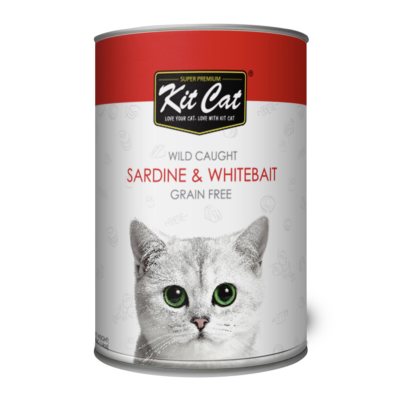 Kit Cat Wild Caught Grain Free Sardine & Whitebait Wet Cat Food 400G 1 27a