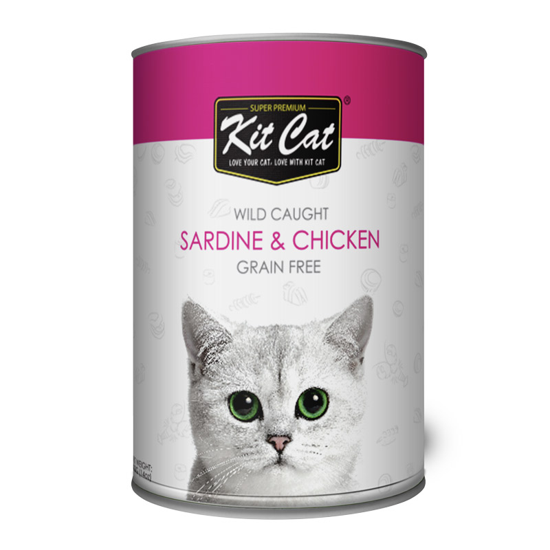 Kit Cat Wild Caught Grain Free Sardine & Chicken Wet Cat Food 400G 1 28a