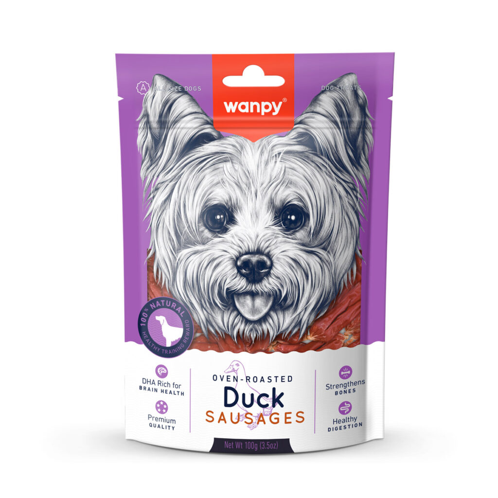 Wanpy Duck Sausages Dog Treats 100G 2 3h