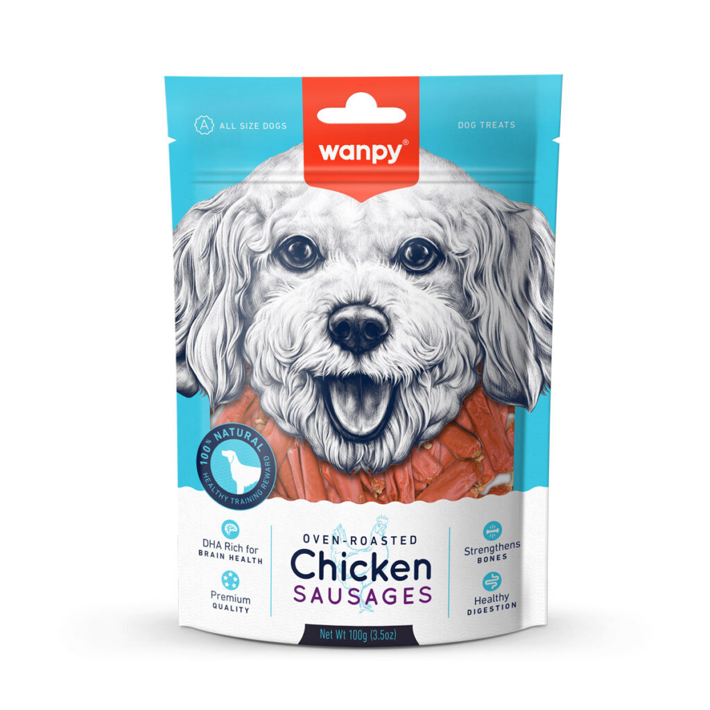 Wanpy Chicken Sausages Treat For Dogs - 100 g 2 4j
