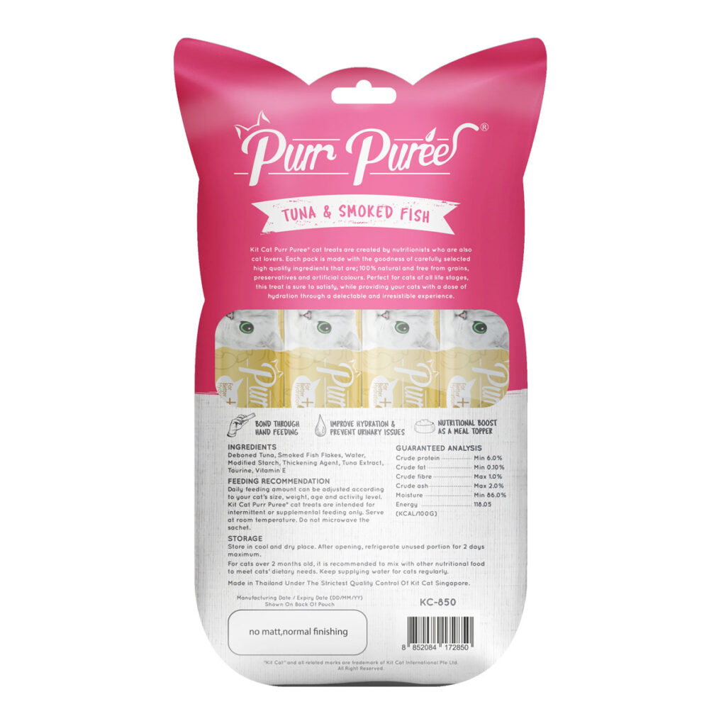 Kit Cat Purr Puree Tuna & Smoked Fish Cat Treats 4X15G 3 51s
