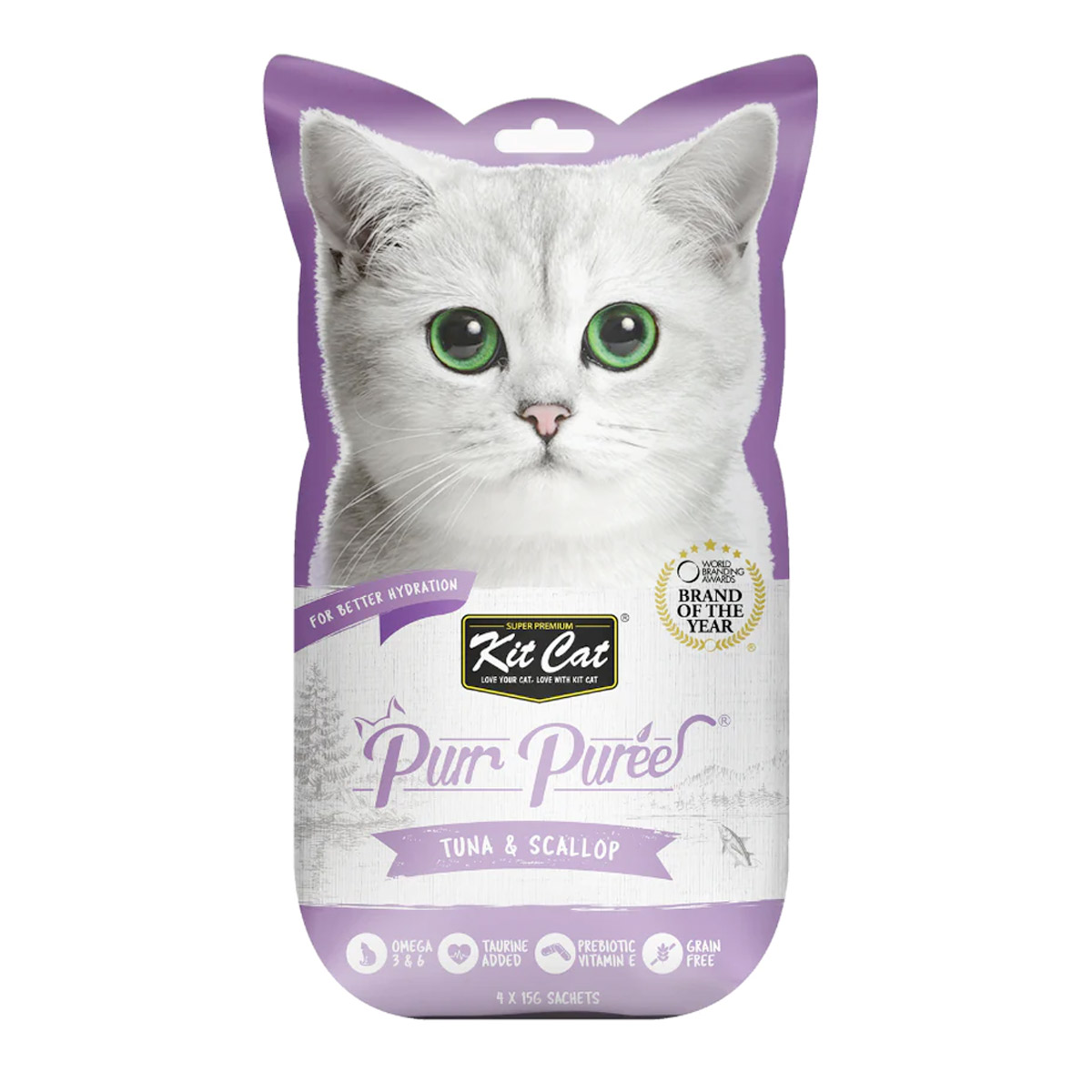 Kit Cat Purr Puree Tuna & Scallop Cat Treats 4X15G 1 52