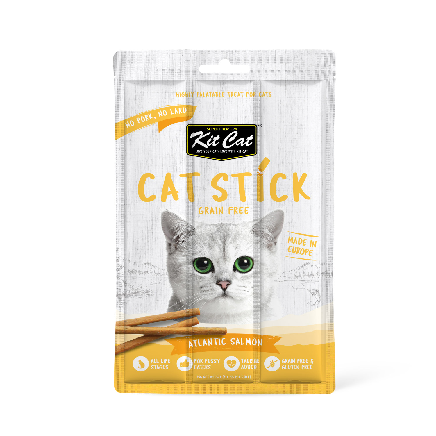 Kit Cat Grain Free Cat Stick Atlantic Salmon 15G 1 65