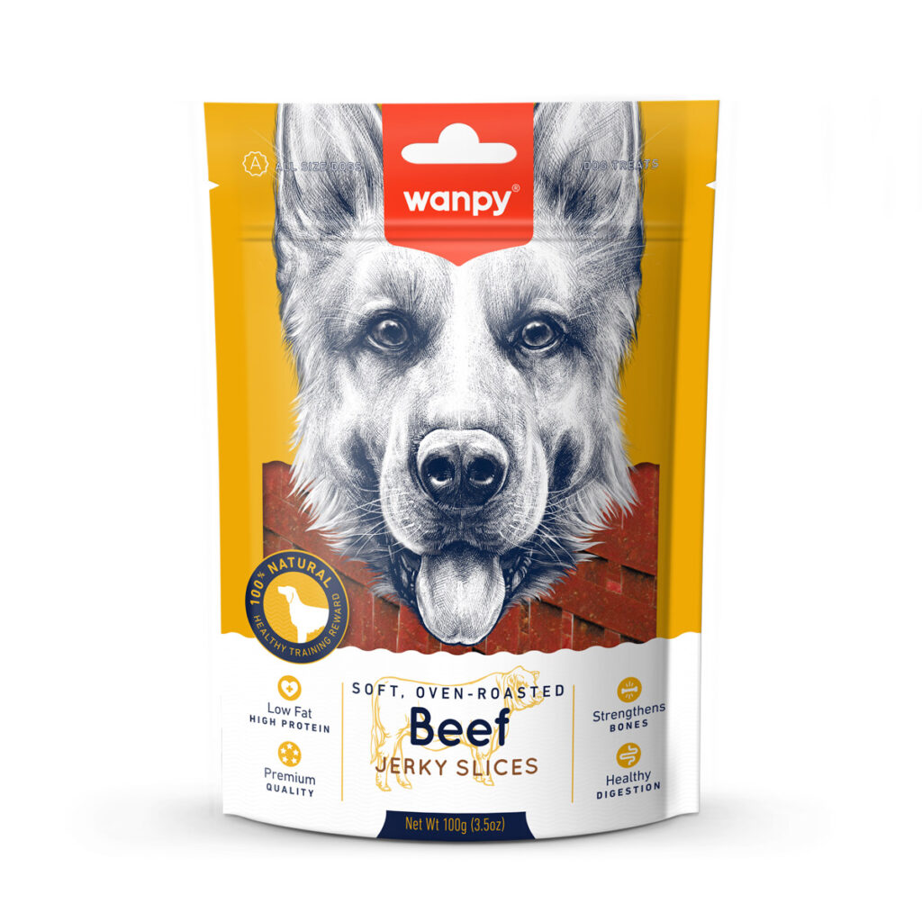 Wanpy Soft Beef Jerky Slices Dog Treats 100G 2 6D