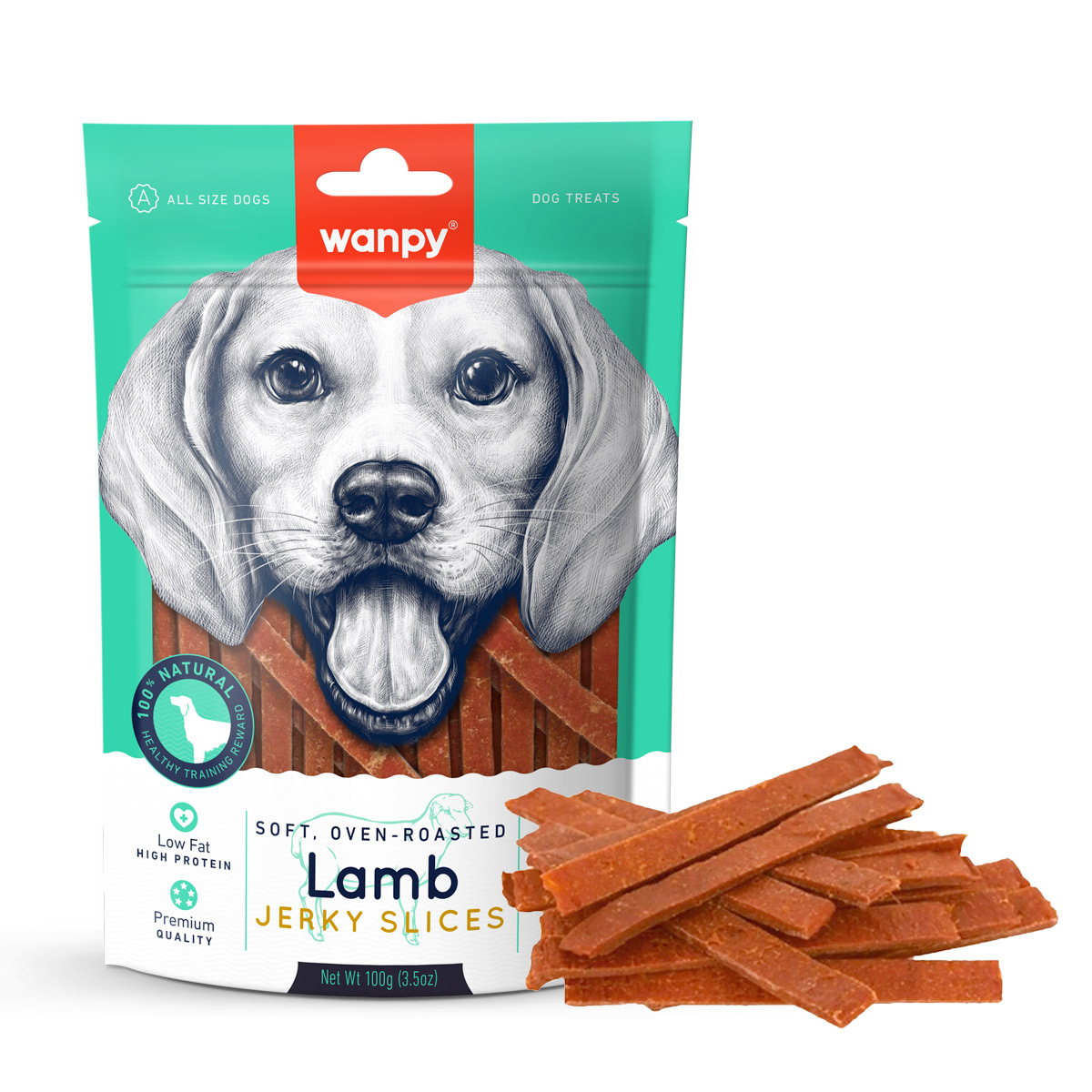 Wanpy Soft Lamb Jerky Slices Dog Treats 100G 1 7 2