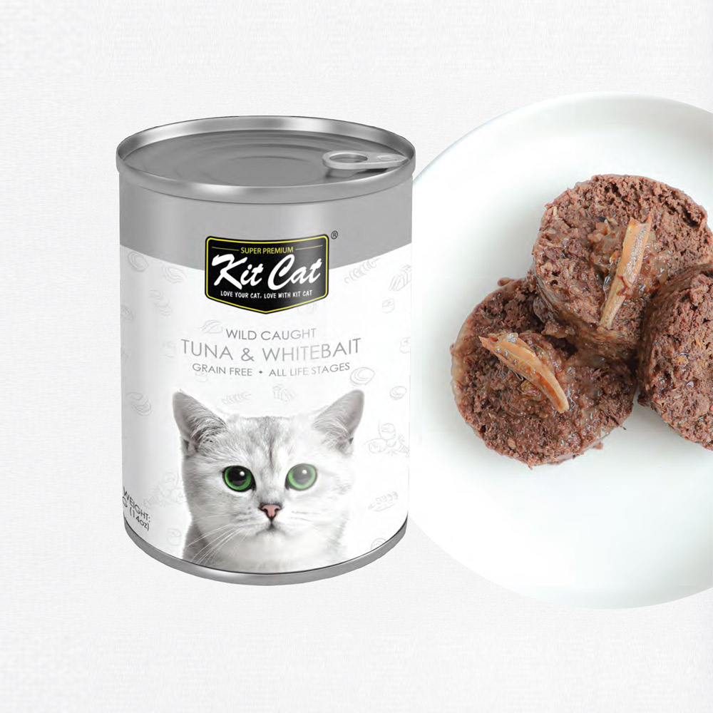 Kit Cat Wild Caught Tuna with Whitebait Canned Cat Food 400g 2 8s 1