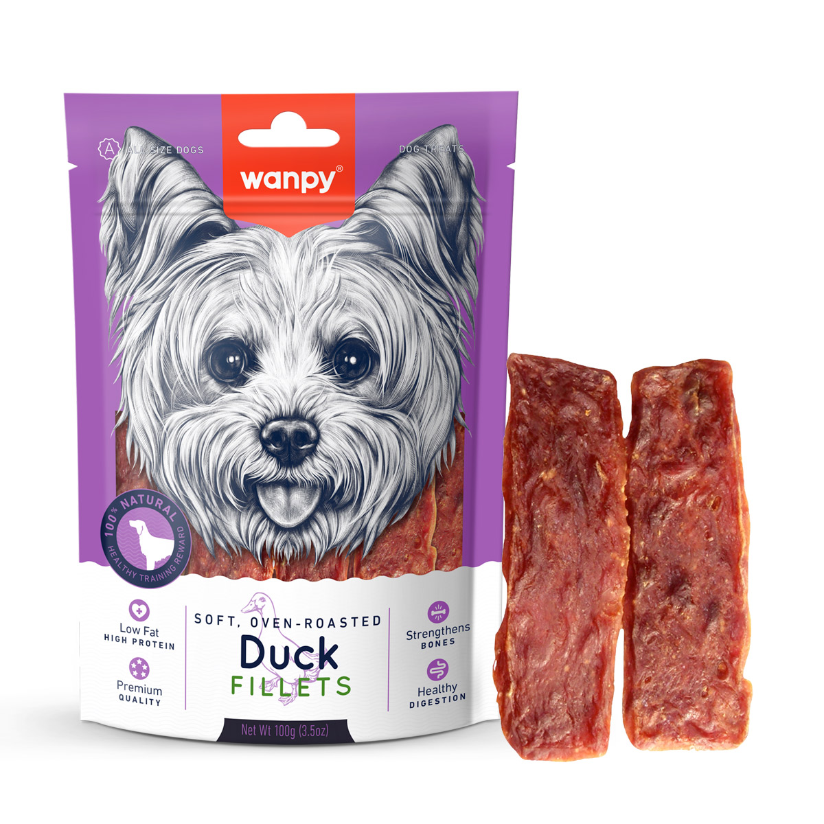 Wanpy Soft Duck Fillets Dog Treats 100G 1 9 1