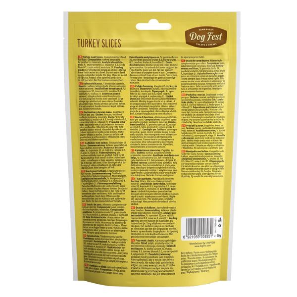 Dog Fest - Turkey Slices For Adult Dogs 90G 2 5 14