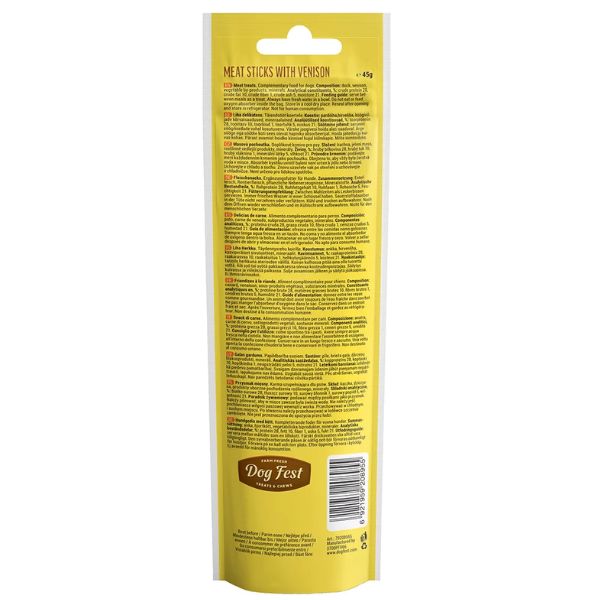 Dog Fest Meat Sticks With Vension For Adult Dogs 45g 3 5 19