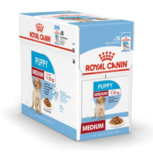 Size Health Nutrition Medium Puppy (WET FOOD - Pouches) 10 x 140g 2 3a
