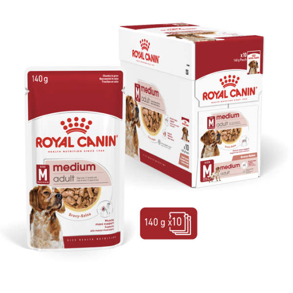Size Health Nutrition Medium Adult (WET FOOD - Pouches) 10 x 140g 2 4a 1