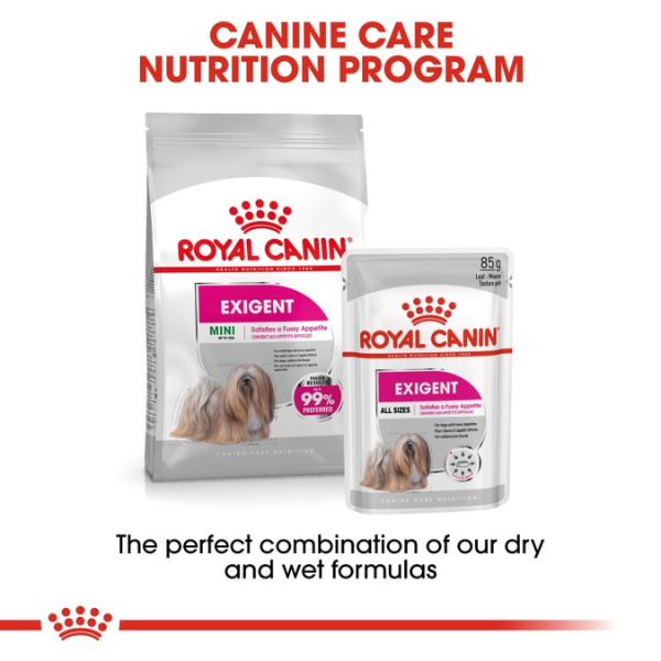 Canine Care Nutrition Exigent (WET FOOD- Pouches) 12 x 85g 3 9b