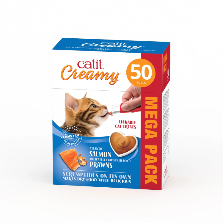 Catit Creamy Treats Mega Pack Salmon with Prawn, 50 tubes/box 1 download 12