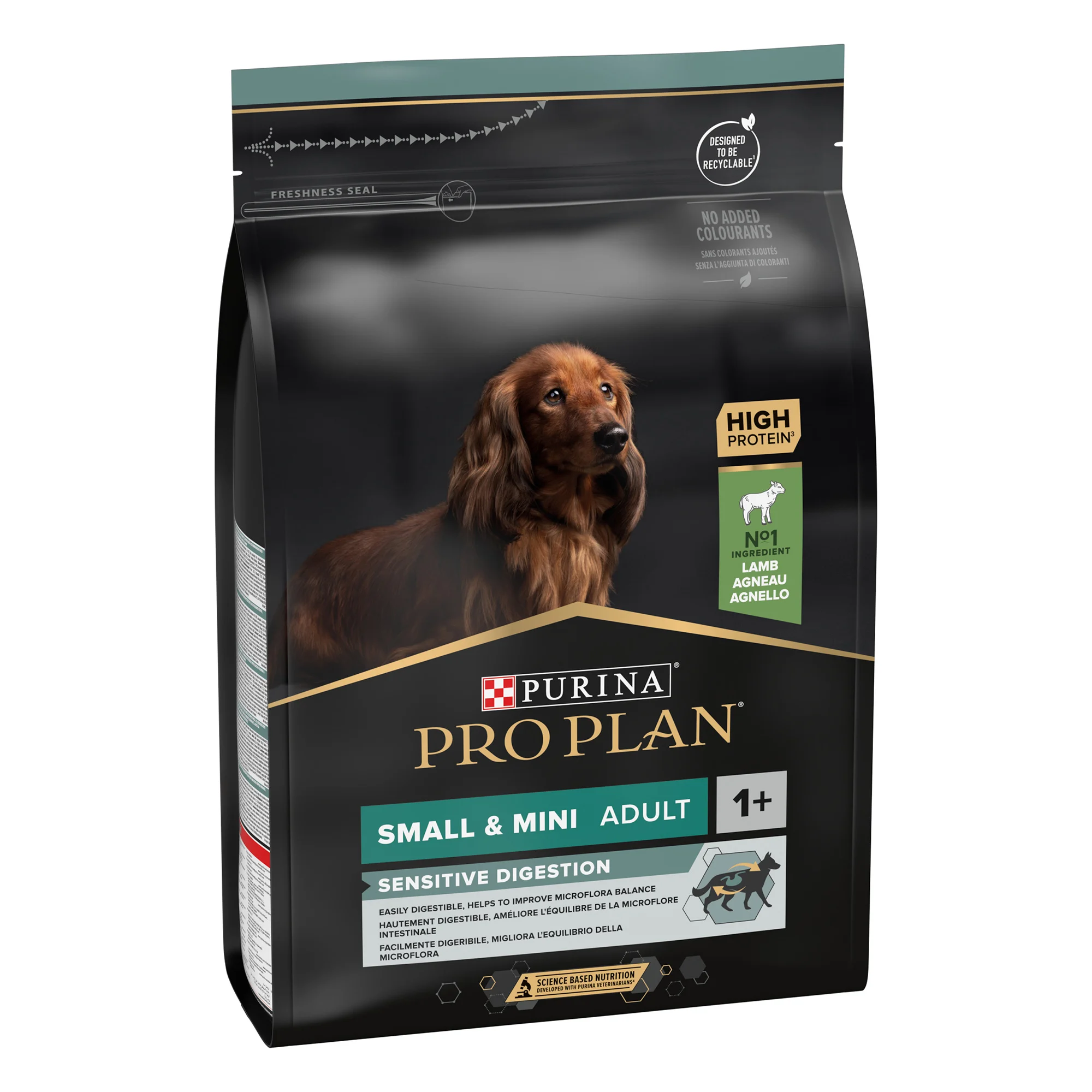 PRO PLAN SENSITIVE DIGESTION SMALL AND MINI ADULT, DRY DOG FOOD WITH LAMB, 3 KG 1 12377367